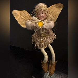 Mark Roberts Whimsical Gold Fairy 12” Posable Figurine